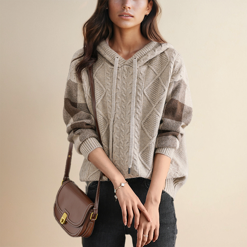 Emily | Cable-Knit Hooded Sweater