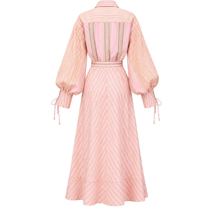 Pink Belted Maxi Dress