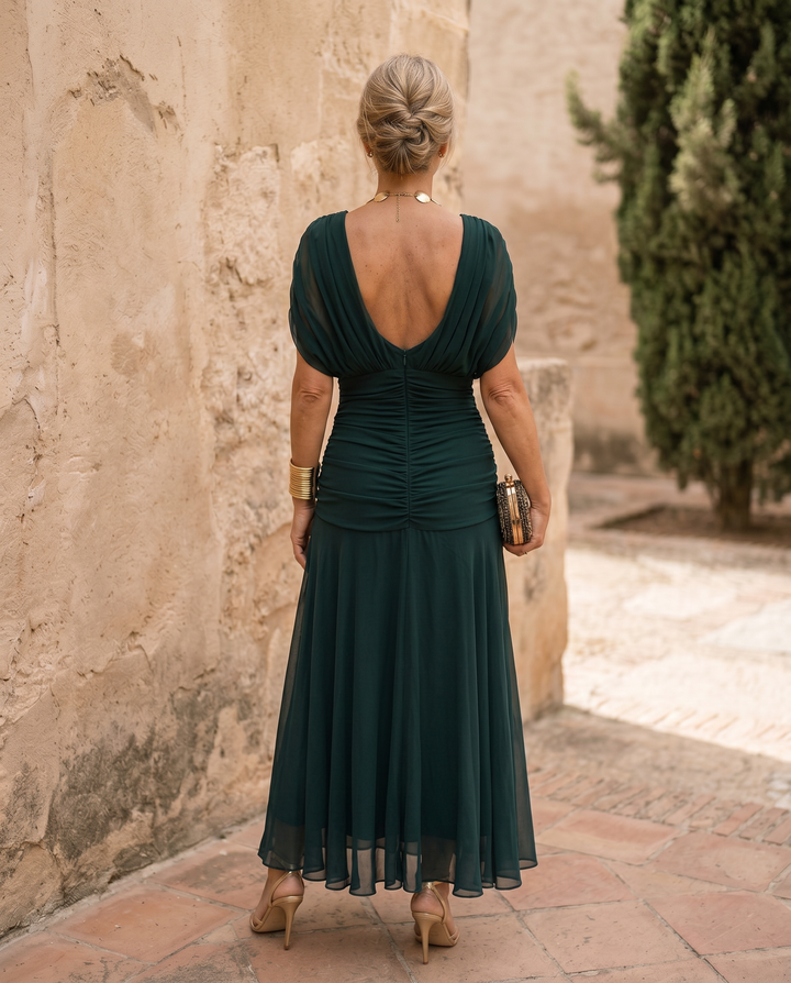 Elegant maxi dress for party with sweetheart neckline