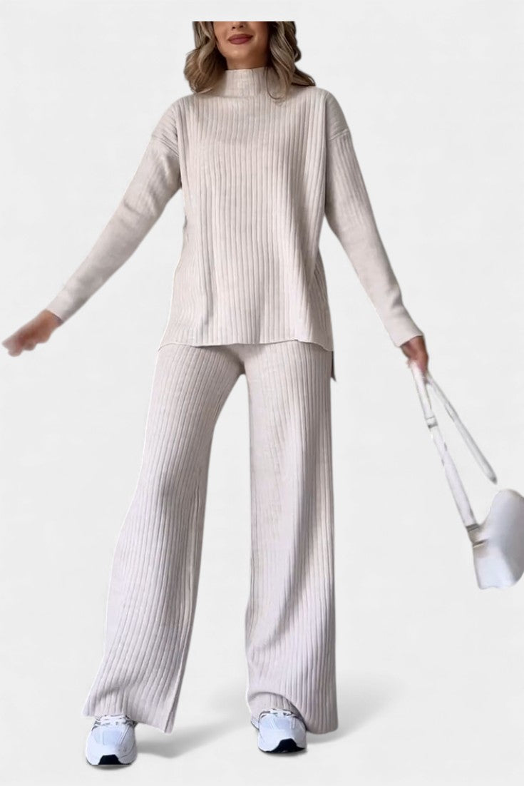 Florisse Stylish Casual Knit Set with Side Slit