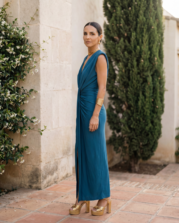 Selena | Draped Fiery Dress