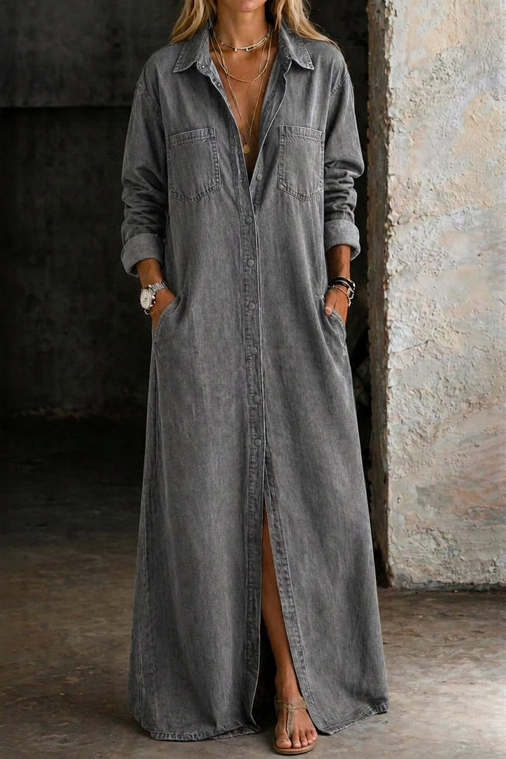 Daphne | Button-Front Denim Dress