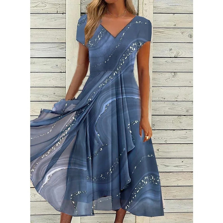 Josephine™ | Chic V-Neck Midi Dress