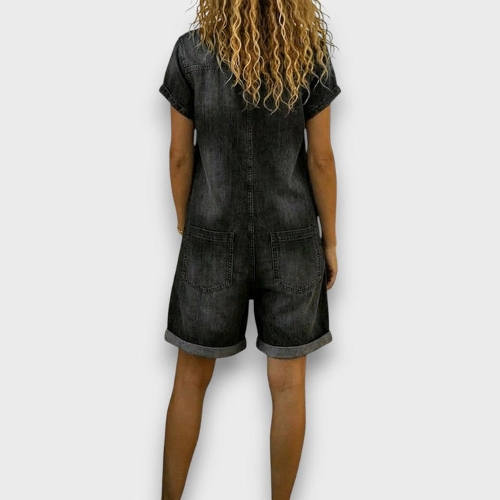 Clara | Vintage Denim-Look Romper