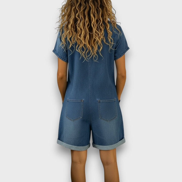 Clara | Vintage Denim-Look Romper