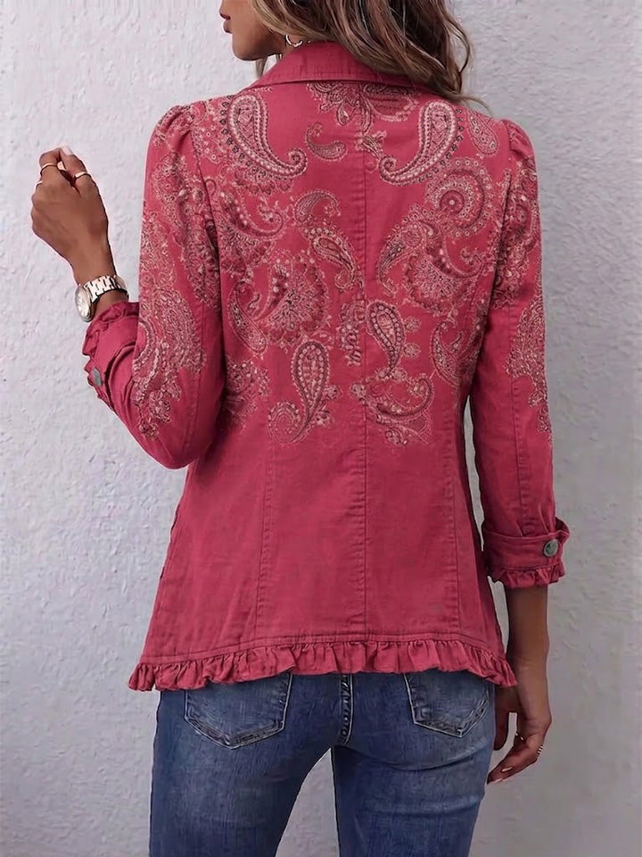 Iseult | Vintage Rose Antique Paisley Frilled Jacket
