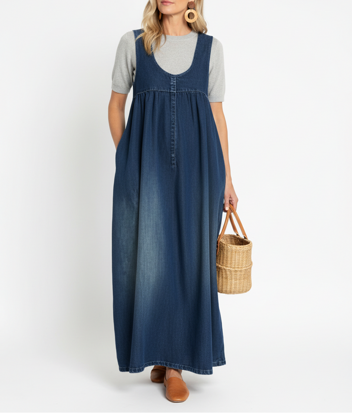 Ivy | Vintage Denim Maxi Dress