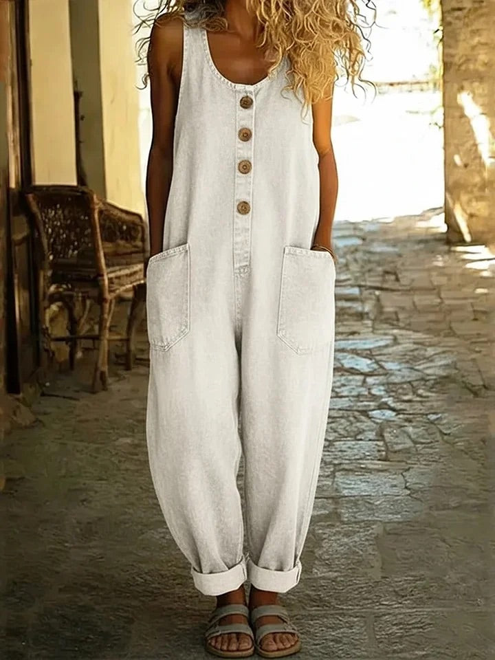 Chloe | Vintage-Wash Denim Jumpsuit