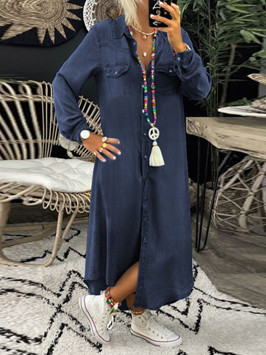 Helena | Casual Denim Shirt Dress