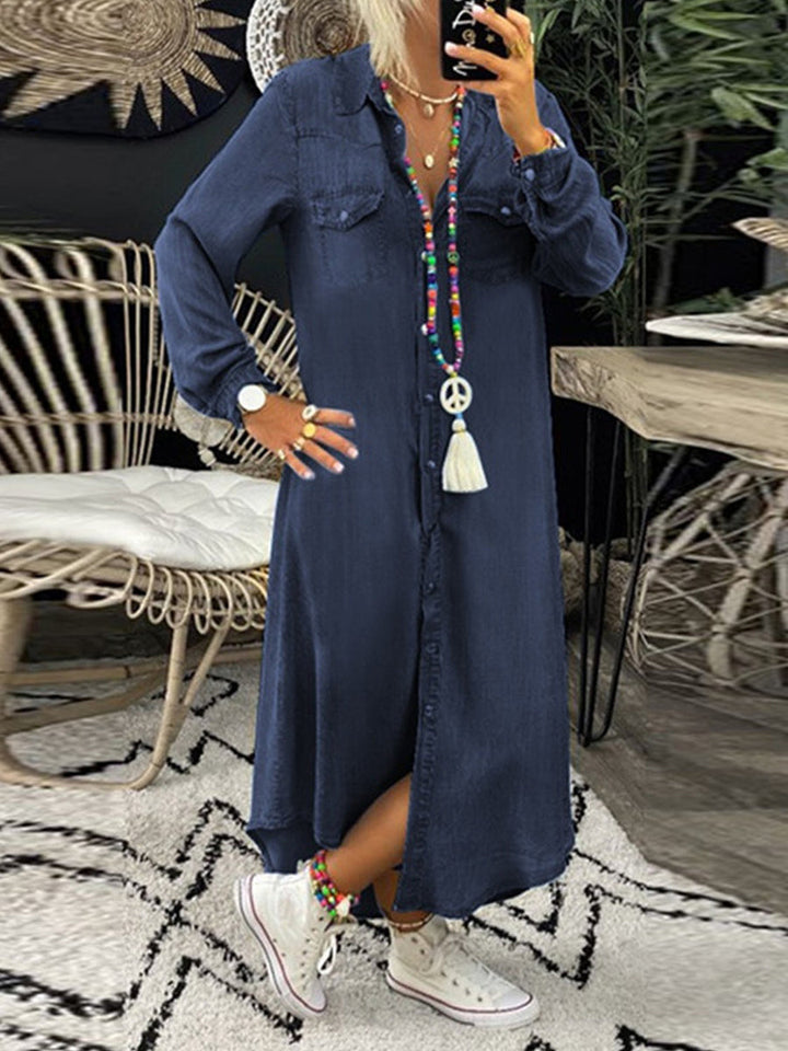 Helena | Casual Denim Shirt Dress