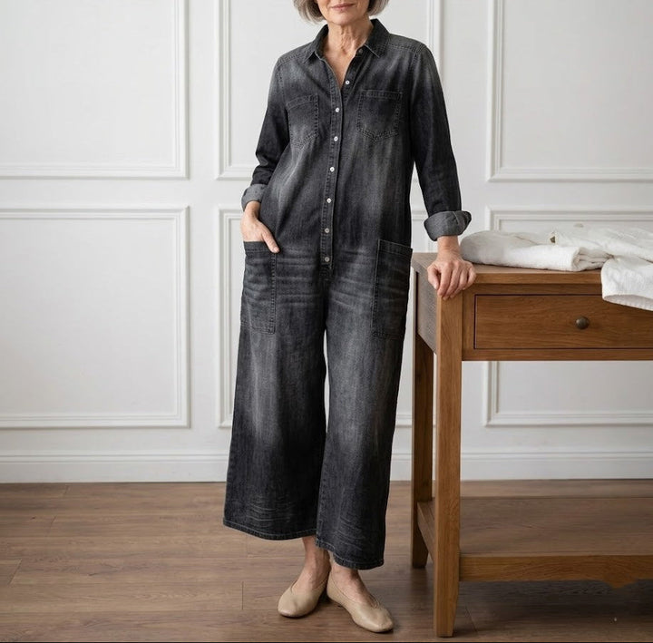 Flora | Cotton Denim Jumpsuit